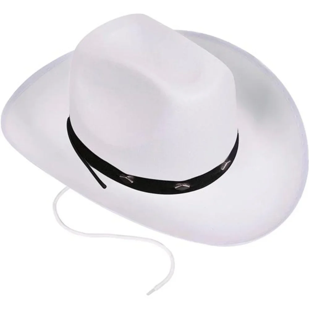 Men's Cowboy Hat with Pull-on Closure, Felt Cowboy Hat for Real Cowboys, White